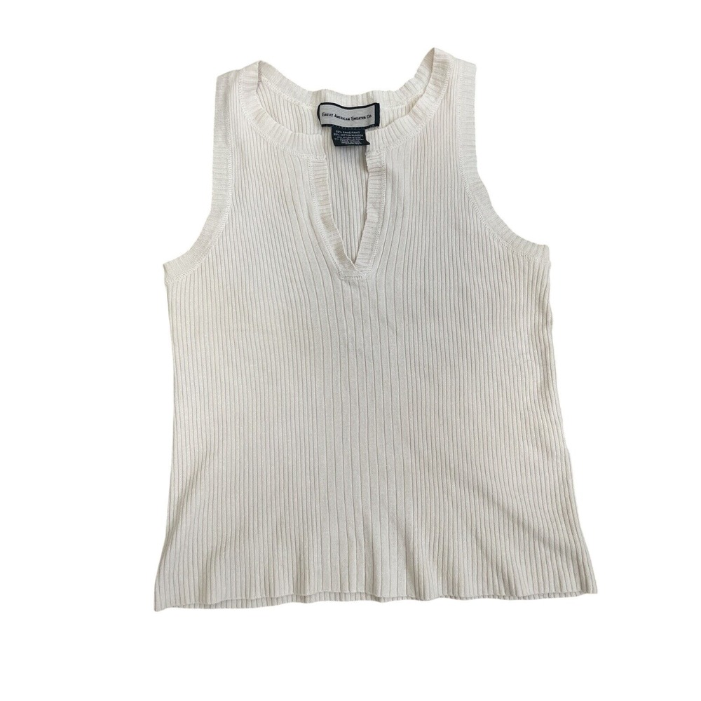 The Great American‎ Sweater Co Top White and Gold Womens Juniors Size Large